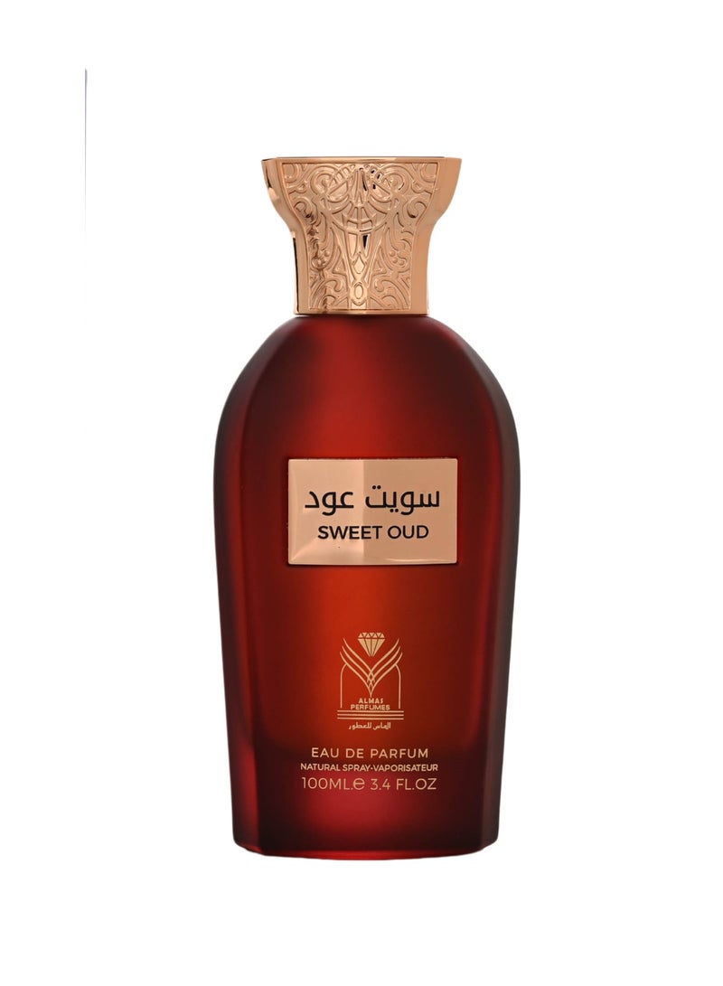 AL MAS Sweet Oud Eau De Parfum 100ml Luxury Unisex Oriental Gourmand Perfume Long Lasting Vanilla Musk Cinnamon Amber Citrus Fragrance Spray For Men Women Saudi Arabian Premium Scent - Image 2